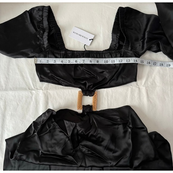 WeWoreWhat Cut Out Midi Dress in Black Satin Size M - Picture 9 of 9